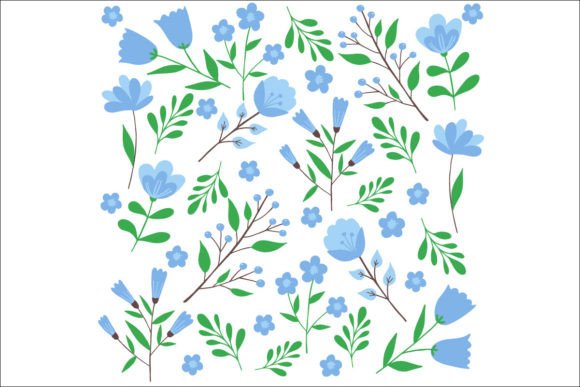 9 Blue Floral Illustrations: Elevate Your Brand with Botanical Elegance