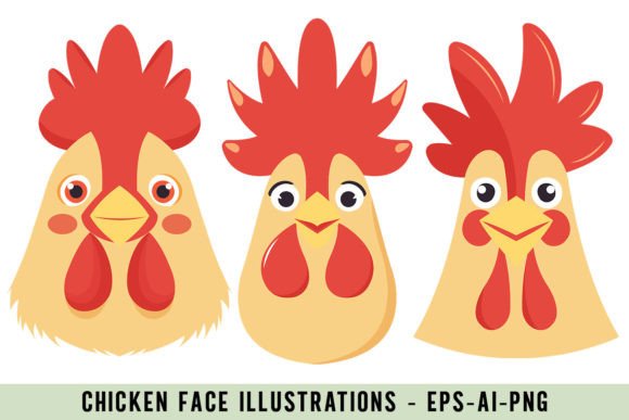 Bring Your Projects to Life with Charming Chicken Face Illustrations