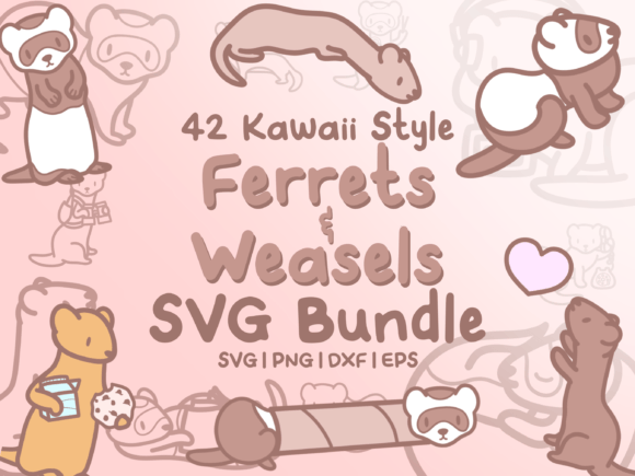 Charming Ferrets and Weasels SVG Illustrations for Creators