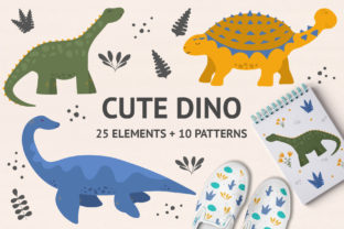 Charming Prehistoric Creativity: Cute Dino Illustrations for Modern Design