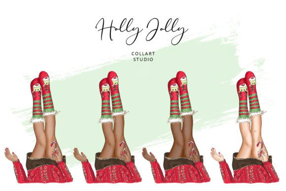Christmas Illustrations, Fashion Girl: Hand-Drawn Holiday Charm