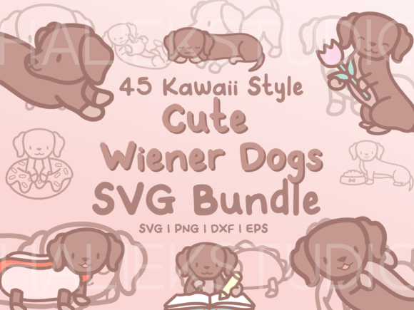 Cute Wiener Dogs SVG Illustrations: A Designer's Guide to Kawaii Dachshund Art