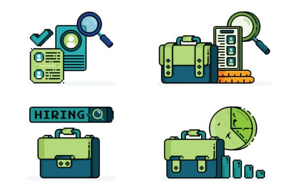 Pixel Hiring Business Illustrations: Modern Recruitment Visuals