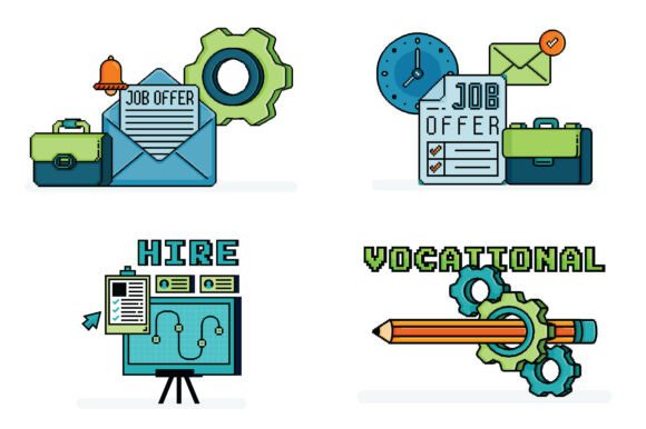 Pixel Hiring Offer Illustrations: Modern Recruitment Visuals