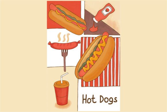 Sizzle and Style: Elevating Projects with 6 Hot Dog Illustrations