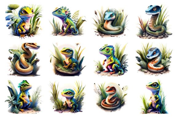 Unlocking Creative Potential with Cute Snake and Lizard Illustrations