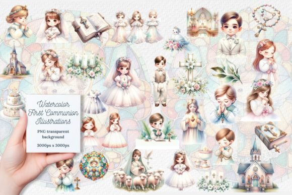 Watercolor First Communion Illustrations: A Designer's Guide